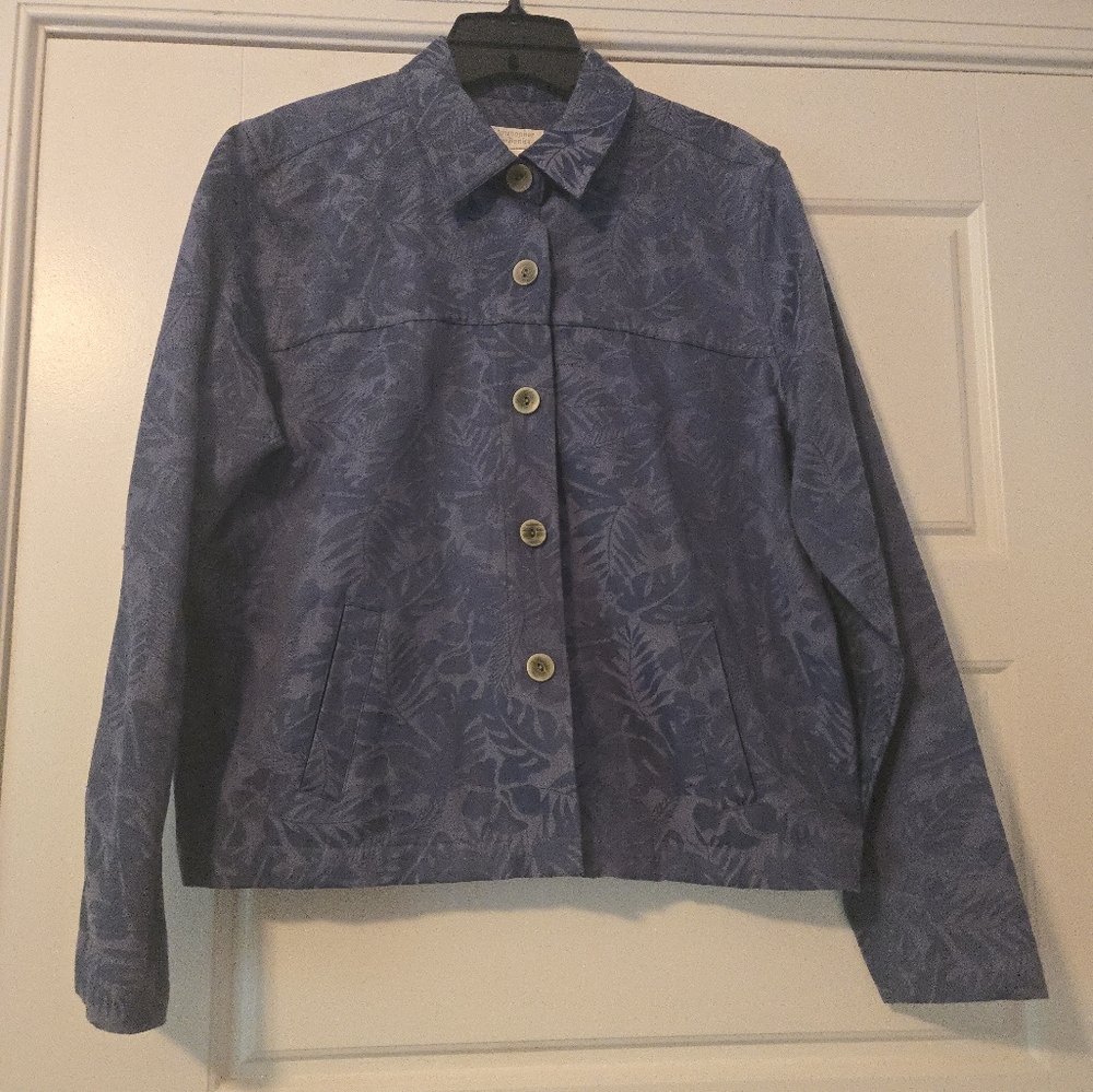 Blue floral embossed jacket